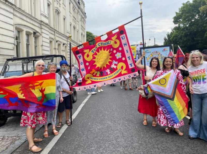Myself and other Senedd members at Cardiff Pride