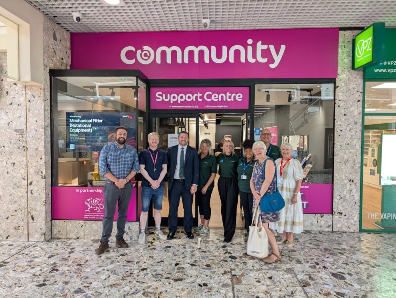 Committee Members visiting Community Support Centre in Aberafan Shopping Centre, Port Talbot as part of the ongoing inquiry into the Future of Welsh Steel.